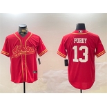 Men's San Francisco 49ers #13 Brock Purdy Red Cool Base Stitched Baseball Jersey