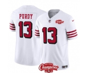 Men's San Francisco 49ers #13 Brock Purdy White 2023 F.U.S.E. NFC West Champions Patch Alternate Football Stitched Jersey