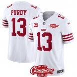 Men's San Francisco 49ers #13 Brock Purdy White 2023 F.U.S.E. With 1-star C Ptach And NFC West Champions Patch Football Stitched Jersey