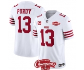 Men's San Francisco 49ers #13 Brock Purdy White 2023 F.U.S.E. With 1-star C Ptach And NFC West Champions Patch Football Stitched Jersey