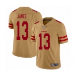 Men's San Francisco 49ers #13 Richie James Limited Gold Inverted Legend Football Jersey