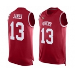 Men's San Francisco 49ers #13 Richie James Limited Red Player Name & Number Tank Top Football Jersey