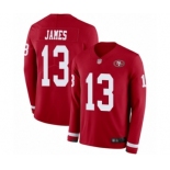 Men's San Francisco 49ers #13 Richie James Limited Red Therma Long Sleeve Football Jersey