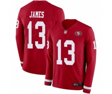 Men's San Francisco 49ers #13 Richie James Limited Red Therma Long Sleeve Football Jersey