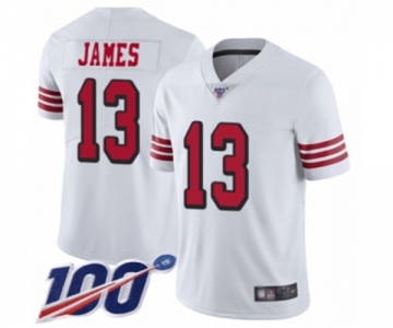 Men's San Francisco 49ers #13 Richie James Limited White Rush Vapor Untouchable 100th Season Football Jersey