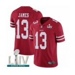 Men's San Francisco 49ers #13 Richie James Red Team Color Vapor Untouchable Limited Player Super Bowl LIV Bound Football Jersey