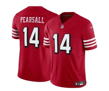 Men's San Francisco 49ers #14 Ricky Pearsall New Red 2024 Draft F.U.S.E. Vapor Untouchable Limited Football Stitched Jersey