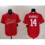 Men's San Francisco 49ers #14 Ricky Pearsall Red With Patch Cool Base Stitched Baseball Jersey