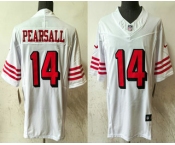 Men's San Francisco 49ers #14 Ricky Pearsall White FUSE Vapor Limited Throwback Stitched Jersey