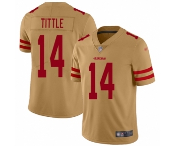 Men's San Francisco 49ers #14 Y.A. Tittle Limited Gold Inverted Legend Football Jersey