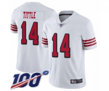 Men's San Francisco 49ers #14 Y.A. Tittle Limited White Rush Vapor Untouchable 100th Season Football Jersey