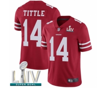 Men's San Francisco 49ers #14 Y.A. Tittle Red Team Color Vapor Untouchable Limited Player Super Bowl LIV Bound Football Jersey