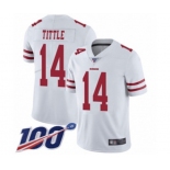 Men's San Francisco 49ers #14 Y.A. Tittle White Vapor Untouchable Limited Player 100th Season Football Jersey