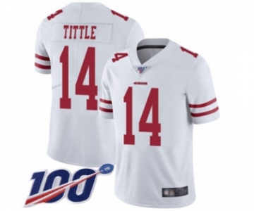 Men's San Francisco 49ers #14 Y.A. Tittle White Vapor Untouchable Limited Player 100th Season Football Jersey