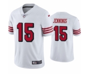 Mens San Francisco 49ers #15 Jauan Jennings Nike White Retro 1994 75th Anniversary Throwback Classic Limited Jersey