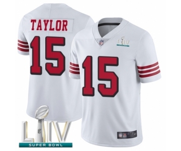 Men's San Francisco 49ers #15 Trent Taylor Limited White Rush Vapor Untouchable Super Bowl LIV Bound Football Jersey