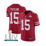 Men's San Francisco 49ers #15 Trent Taylor Red Team Color Vapor Untouchable Limited Player Super Bowl LIV Bound Football Jersey