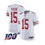 Men's San Francisco 49ers #15 Trent Taylor White Vapor Untouchable Limited Player 100th Season Football Jersey