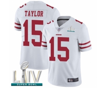 Men's San Francisco 49ers #15 Trent Taylor White Vapor Untouchable Limited Player Super Bowl LIV Bound Football Jersey