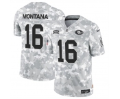 Men's San Francisco 49ers #16 Joe Montana 2024 F.U.S.E Arctic Camo Salute To Service Limited Stitched Football Jersey