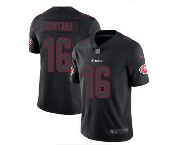 Men's San Francisco 49ers #16 Joe Montana Black Impact Limited Stitched Jersey