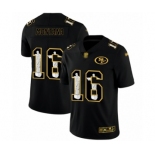 Men's San Francisco 49ers #16 Joe Montana Black Jesus Faith Limited Football Jersey