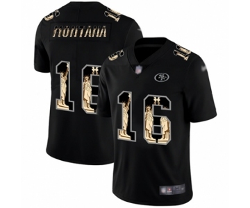 Men's San Francisco 49ers #16 Joe Montana Limited Black Statue of Liberty Football Jersey