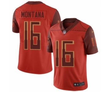 Men's San Francisco 49ers #16 Joe Montana Limited Red City Edition Football Jersey