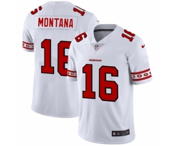 Men's San Francisco 49ers #16 Joe Montana White Team Logo Cool Edition Jersey