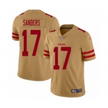 Men's San Francisco 49ers #17 Emmanuel Sanders Limited Gold Inverted Legend Football Jersey