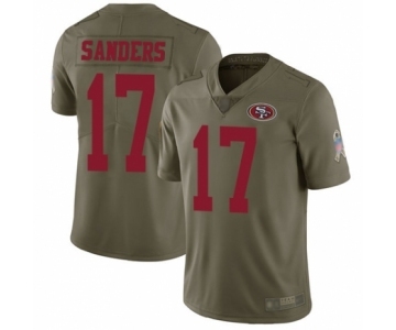 Men's San Francisco 49ers #17 Emmanuel Sanders Limited Olive 2017 Salute to Service Football Jersey