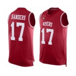 Men's San Francisco 49ers #17 Emmanuel Sanders Limited Red Player Name & Number Tank Top Football Jersey