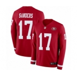 Men's San Francisco 49ers #17 Emmanuel Sanders Limited Red Therma Long Sleeve Football Jersey