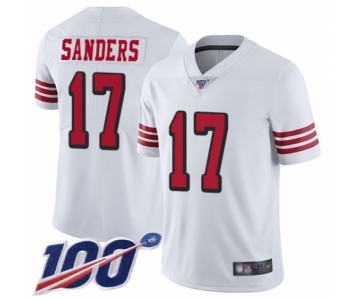 Men's San Francisco 49ers #17 Emmanuel Sanders Limited White Rush Vapor Untouchable 100th Season Football Jersey