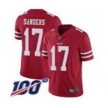 Men's San Francisco 49ers #17 Emmanuel Sanders Red Team Color Vapor Untouchable Limited Player 100th Season Football Jersey