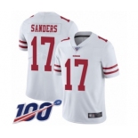 Men's San Francisco 49ers #17 Emmanuel Sanders White Vapor Untouchable Limited Player 100th Season Football Jersey