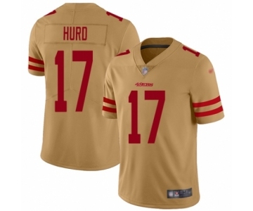 Men's San Francisco 49ers #17 Jalen Hurd Limited Gold Inverted Legend Football Jersey