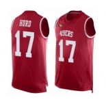 Men's San Francisco 49ers #17 Jalen Hurd Limited Red Player Name & Number Tank Top Football Jersey