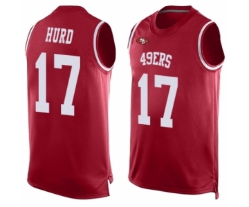 Men's San Francisco 49ers #17 Jalen Hurd Limited Red Player Name & Number Tank Top Football Jersey