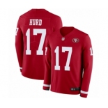 Men's San Francisco 49ers #17 Jalen Hurd Limited Red Therma Long Sleeve Football Jersey