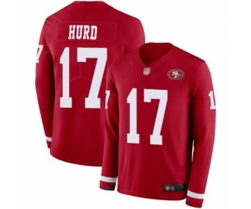 Men's San Francisco 49ers #17 Jalen Hurd Limited Red Therma Long Sleeve Football Jersey