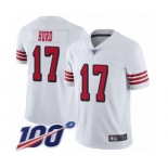 Men's San Francisco 49ers #17 Jalen Hurd Limited White Rush Vapor Untouchable 100th Season Football Jersey