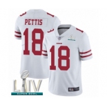 Men's San Francisco 49ers #18 Dante Pettis White Vapor Untouchable Limited Player Super Bowl LIV Bound Football Jersey