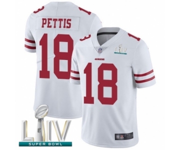 Men's San Francisco 49ers #18 Dante Pettis White Vapor Untouchable Limited Player Super Bowl LIV Bound Football Jersey