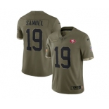 Men's San Francisco 49ers #19 Deebo Samuel 2022 Olive Salute To Service Limited Stitched Jersey