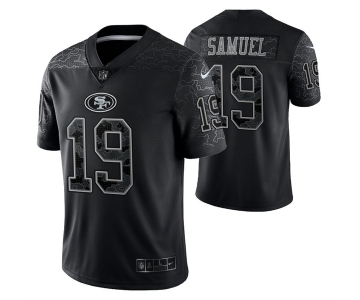 Men's San Francisco 49ers #19 Deebo Samuel Black Reflective Limited Stitched Football Jersey