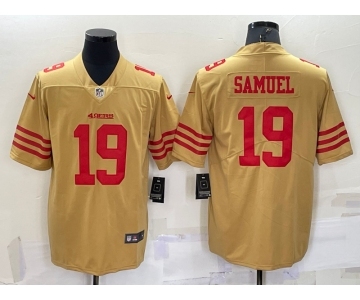 Men's San Francisco 49ers #19 Deebo Samuel Gold NEW 2022 Inverted Legend Stitched NFL Nike Limited Jersey