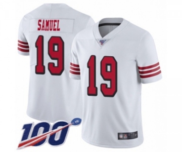 Men's San Francisco 49ers #19 Deebo Samuel Limited White Rush Vapor Untouchable 100th Season Football Jersey