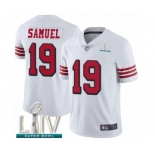 Men's San Francisco 49ers #19 Deebo Samuel Limited White Rush Vapor Untouchable Super Bowl LIV Bound Football Jersey