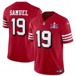 Men's San Francisco 49ers #19 Deebo Samuel New Red 2024 F.U.S.E. Super Bowl LVIII Patch Vapor Untouchable Limited Football Stitched Jersey